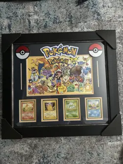 Pokemon Authentic Display - Base set Charmander Pikachu Bulbasaur Squirtle TCG - Image 1