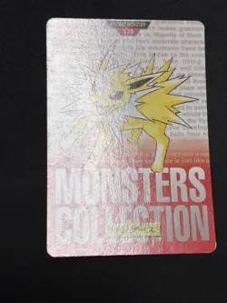 EX+ Jolteon Carddass Monsters Collection Bandai 1996 Pokemon Japanese - Image 3