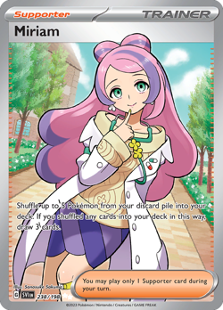 Pokemon Scarlet & Violet Holo Miriam 238/198 Ultra Rare NM - Image 4