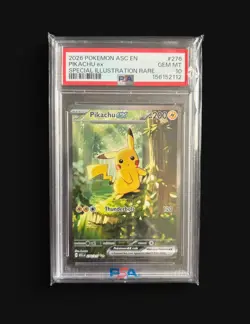 Pokemon Pikachu ex 276/217 Me: Ascended Heroes SIR Holo EN HP200 PSA 10 - Image 1