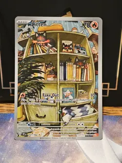 Pokemon TCG Litten Temporal Forces Illustration Card 167/162 NM - Image 1