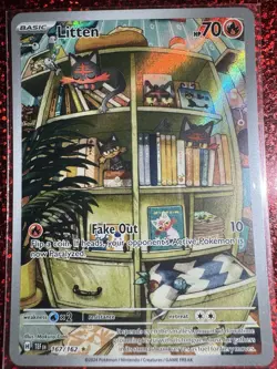 Pokemon TCG Litten Full Art Holo Card 167/162 Temporal Forces Secret Rare Mint - Image 1