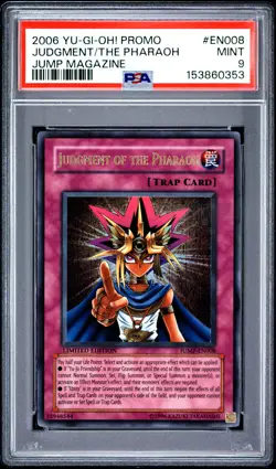 2006 YU-GI-OH! PROMO JUMP MAGAZINE #EN008 JUDGMENT OF THE PHARAOH PSA 9 - Image 1