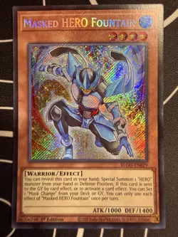 Masked HERO Fountain (Secret Rare) BLGG-EN029 (NM) 1st Edition Yu-Gi-Oh! Konami - Image 1