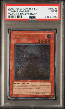 Yugioh PSA 9 Zombie Master TAEV-EN039 1st Edition Ultimate Rare - Image 1