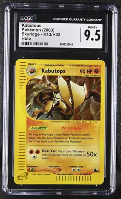 CGC 9.5 MINT+ Kabutops 2003 Skyridge H13/H32 Holo Pokemon Card - Image 1