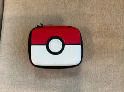POKEMON CARD CASE 6"x5"x3" Red Zippered Hard Shell Storage Carrying Box TCG Game - Image 1
