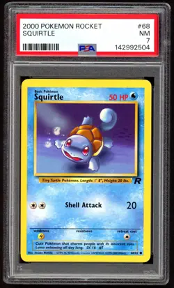 Pokemon Cards - PSA 7 Squirtle 68/82 - Team Rocket - NM - PSA7 - Image 1