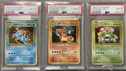 PSA10 Venusaur Charizard Blastoise Holo CD Promo Set 1999 Japanese Pokemon Card - Image 1