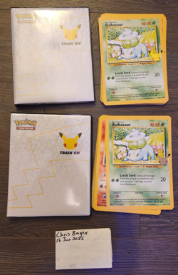 Pokemon TCG 25th Anniversary First Partner Pack Full Jumbo Cards Set with Binder - Image 2
