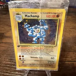 1999 Pokemon TCG Machamp Holo Rare Card Base Set, 1st Edition, #8/102 Sealed - Image 1