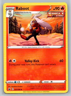 Raboot #027/198 SWSH06: Chilling Reign Uncommon - Pokemon Cards G7 - Image 1