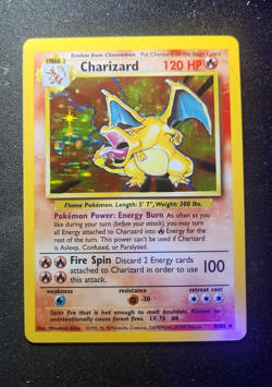 Pokemon TCG Base Set Unlimited 4/102 Charizard Holo Rare LP - Image 1