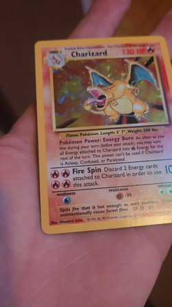 Pokemon TCG Base Set Unlimited 4/102 Charizard Holo Rare LP - Image 2