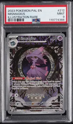 2023 POKEMON PAL EN-PALDEA EVOLVED ILLUSTRATION RARE #212 MISMAGIUS PSA 9 - Image 1