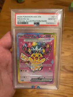 2026 POKEMON ASC EN-ASCENDED HEROES SPECIAL ILLUSTRATION RARE PIKACHU EX PSA 10 - Image 1