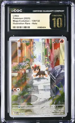 Litleo 139/132 Pokemon Mega Evolution Holo Illustration Rare IR CGC 10 PRISTINE - Image 1