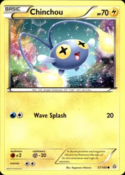 POKEMON CHINCHOU 57 PRIMAL CLASH 160 COMMON LP - Image 1