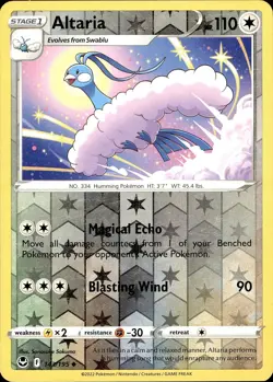 POKEMON ALTARIA 143 SILVER TEMPEST 195 UNCOMMON REVERSE HOLO LP - Image 1