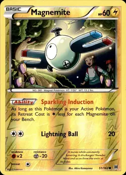 POKEMON MAGNEMITE 51 BREAKTHROUGH 162 COMMON REVERSE HOLO LP - Image 1
