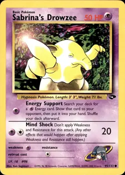 POKEMON SABRINA'S DROWZEE 95 GYM CHALLENGE 132 COMMON UNLIMITED MP - Image 1