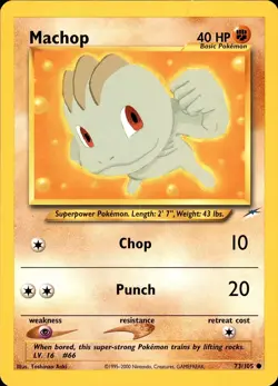 POKEMON MACHOP 73 NEO DESTINY 105 COMMON UNLIMITED LP - Image 1