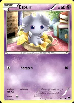 POKEMON ESPURR 58 BREAKPOINT 122 COMMON LP - Image 1