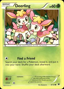 POKEMON DEERLING 8 FATES COLLIDE 124 COMMON LP - Image 1