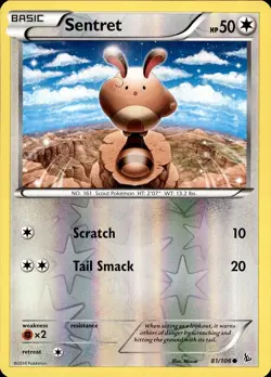 POKEMON SENTRET 81 FLASHFIRE 106 COMMON REVERSE HOLO LP - Image 1