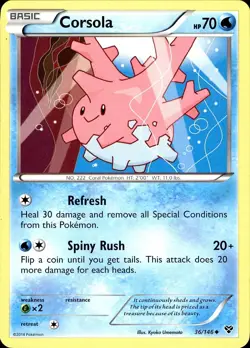 POKEMON CORSOLA 36 XY 146 UNCOMMON LP - Image 1