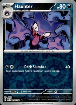 POKEMON HAUNTER 056 PALDEAN FATES 091 COMMON REVERSE HOLO LP - Image 1
