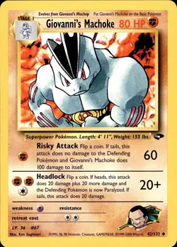 POKEMON GIOVANNI'S MACHOKE 42 GYM CHALLENGE 132 UNCOMMON UNLIMITED MP - Image 1