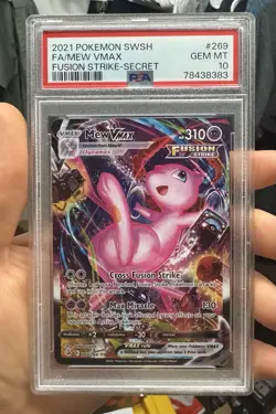2021 POKEMON SWORD & SHIELD FUSION STRIKE SECRET #269 FULL ART/MEW VMAX PSA 10 - Image 1
