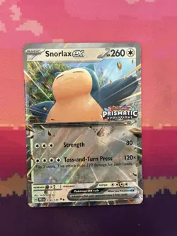 Pokemon Card Snorlax EX Prismatic Evolutions Stamped Double Rare 076/131 NM - Image 1