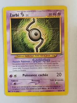 Carte pokemon FRANCAIS Zarbi [S] (NDE 87) Neo Destiny [PLAYED] 09.04.2025A - Image 1