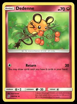 POKEMON DEDENNE UNIFIED MINDS 145/236 UC NM/M - Image 1