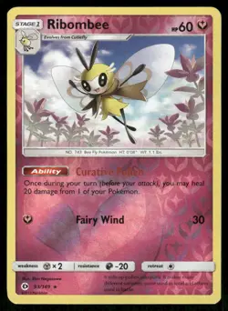 POKEMON RIBOMBEE SM BASE SET 93/149 HOLO REVERSE HOLO HOLO RARE NM/M - Image 1