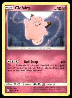 Pokemon Clefairy Cosmic Eclipse 144/236 UC NM/M - Image 1