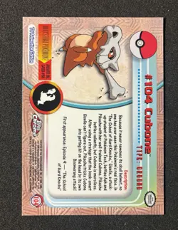Cubone 2000 Topps Chrome Pokemon TV Animation Edition #104 Lightly Played LP - Image 2