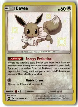 2019 Eevee ⭐ SV41/SV94 Holo Shiny Rare Hidden Fates Shiny Vault Pokemon NM - Image 1