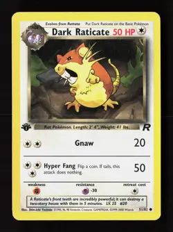 Dark Raticate 51/82 Common Team Rocket Pokemon 1st Edition Lightly Played - Image 1