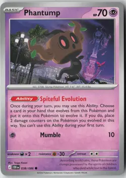 Phantump 038/086 Common ME04: Chaos Rising Pokemon Near Mint - Image 1