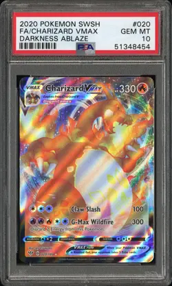 2020 POKEMON SWORD & SHIELD DARKNESS ABLAZE #020 FULL ART/CHARIZARD VMAX PSA 10 - Image 1