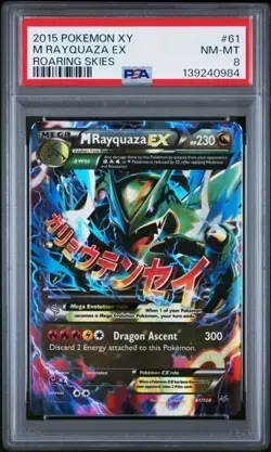 2015 POKEMON XY ROARING SKIES #61 M RAYQUAZA EX ROARING SKIES PSA 8 - Image 1