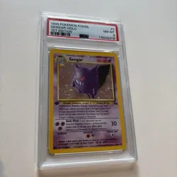 1999 Pokemon Fossil 1st Edition Gengar Holo #5 PSA 8 NM-MT WOTC Vintage - Image 1