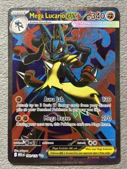Mega Lucario ex 160/132 Full Art Holo Pokemon Card Mega Evolution NM - Image 1