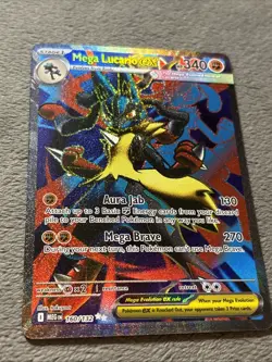 Mega Lucario ex 160/132 Full Art Holo Pokemon Card Mega Evolution NM - Image 3