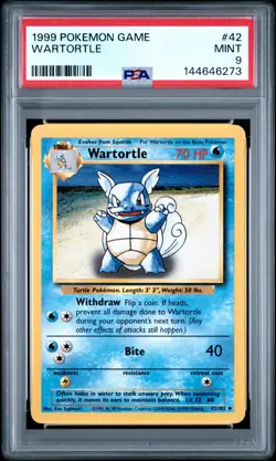 1999 Pokemon Game #42 Wartortle PSA 9 - Image 1