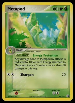 Metapod 39/112 Uncommon FireRed & LeafGreen Pokemon Lightly Played - Image 1