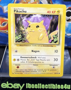 Pikachu German 58/102 Base Set Pokemon Card 1999 WOTC - NM - FREE SHIPPING - Image 1